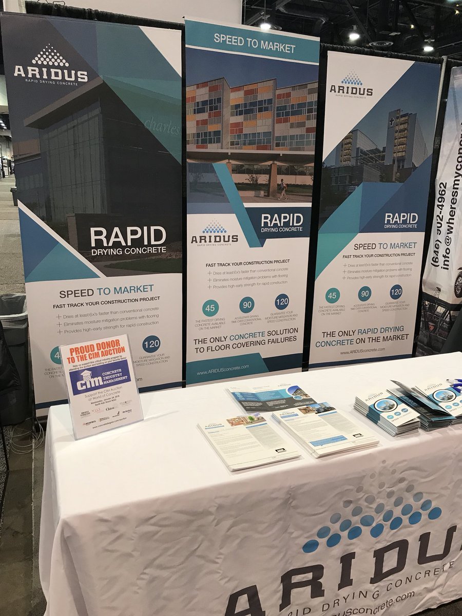 ARIDUSConcrete's tweet photo. #WOC2018 starts soon. Come find your speed to market in booth N1065. #ARIDUS #MoistureMitigation https://t.co/3mcvpAUCax