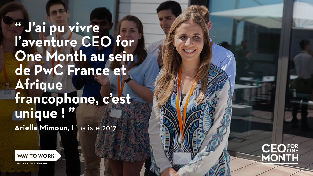 "CEO for One Month : un mois dans les pas d'un grand dirigeant" Témoignage d' <a href="/arielle_mimoun/">Arielle Mimoun</a>, finaliste de l'édition 2017 et #CEO1Month chez <a href="/PwC_France/">PwC France</a> linkedin.com/pulse/ceo-one-…
