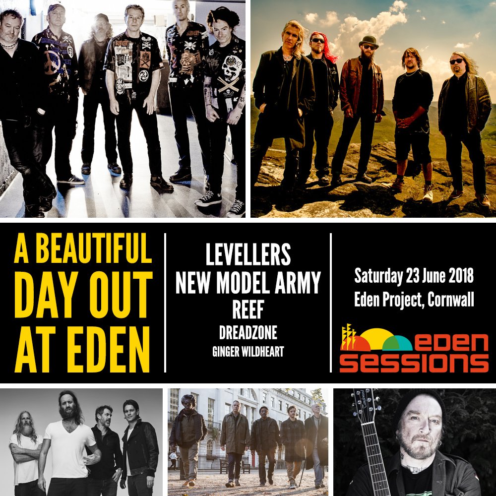 TheEdenSessions's tweet photo. New announcement! @the_levellers @officialnma @reefband @dreadzonemusic &amp; @GingerWildheart will play A Beautiful Day Out at Eden on Sat 23 June! Tickets on sale to Inside Track Passholders at 2pm on 31 Jan &amp; on general sale at 5pm on 6 Feb. https://t.co/OQNQ9pud5J https://t.co/Ee1QAGqig5