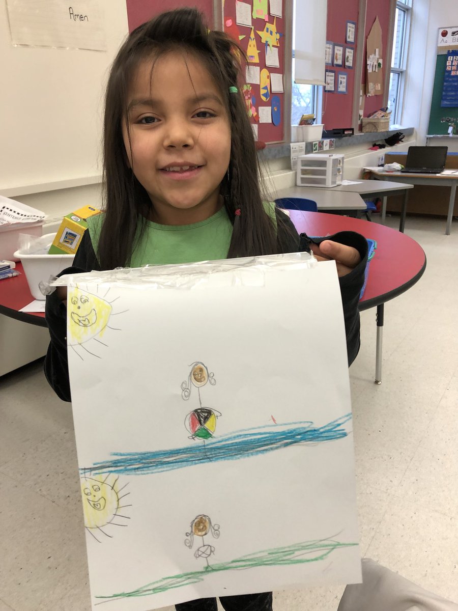 Amazing artwork from our grade 1 student about the medicine wheel!! <a href="/misssammantha/">Samantha Gordon OCSB (she/her)</a> <a href="/StMichaelOCSB/">St. Michael School (Ottawa)</a>