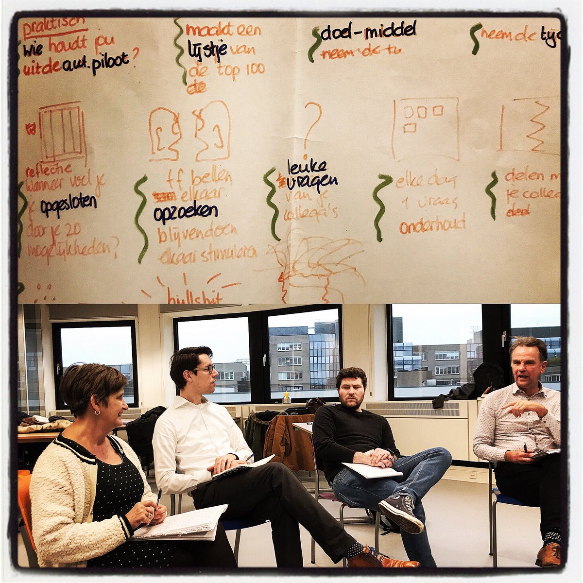 saskiavgrinsven's tweet photo. Vandaag inspirerende dag met @bartvanrosmalen waarin we met het team hebben gewerkt aan ons eigen #makerschap #veranderkunde en #verhalen https://t.co/d75kPvHKk0