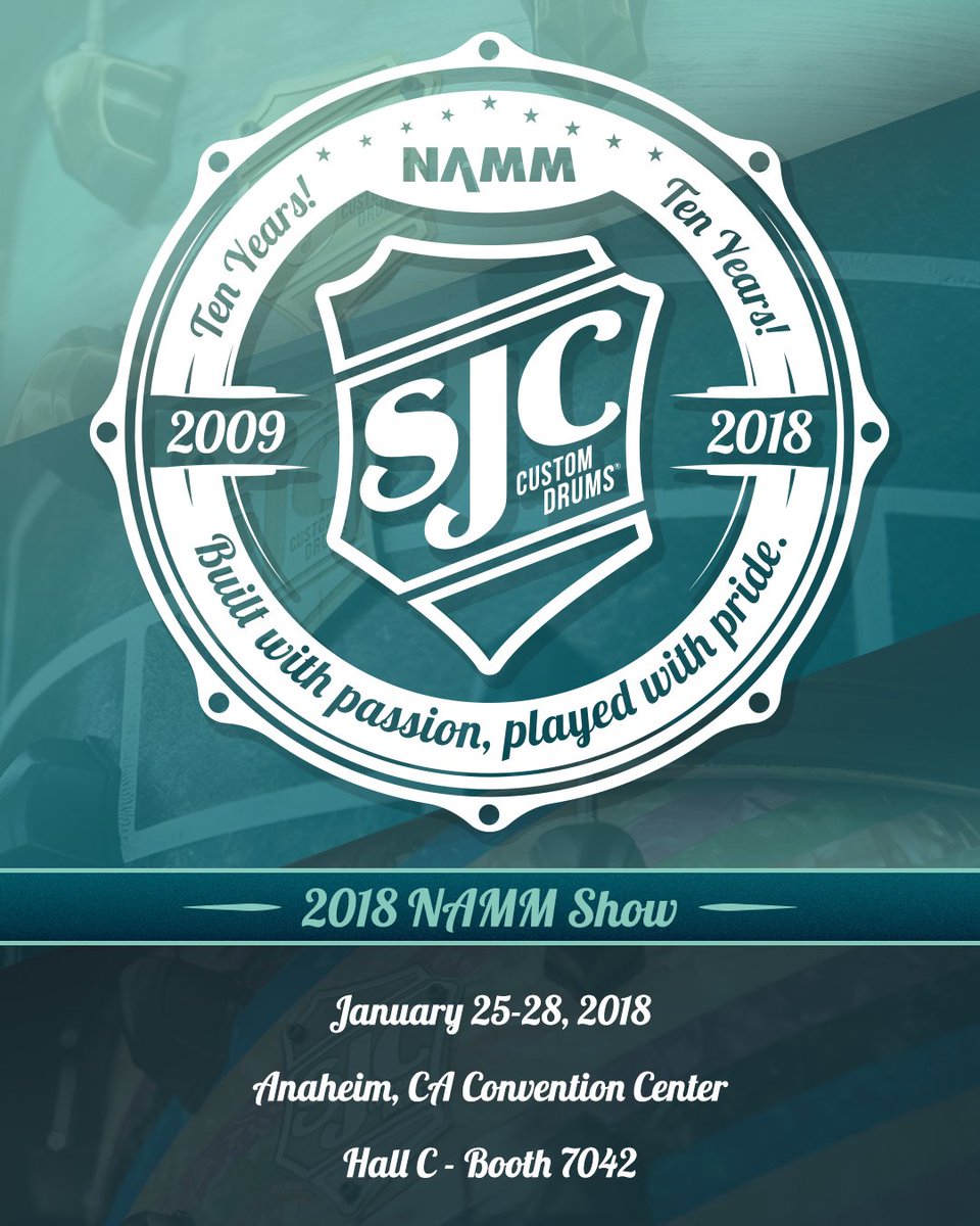2 more days! Our 10th NAMM show is almost here and we can't WAIT to show you what we've crafted. Snares, kits, new hardware designs and more... stay tuned! #namm #namm18 #sjcdrums #sjcfamily #sjccustomdrums #customdrums #drums #drummer #handcrafted #drumming