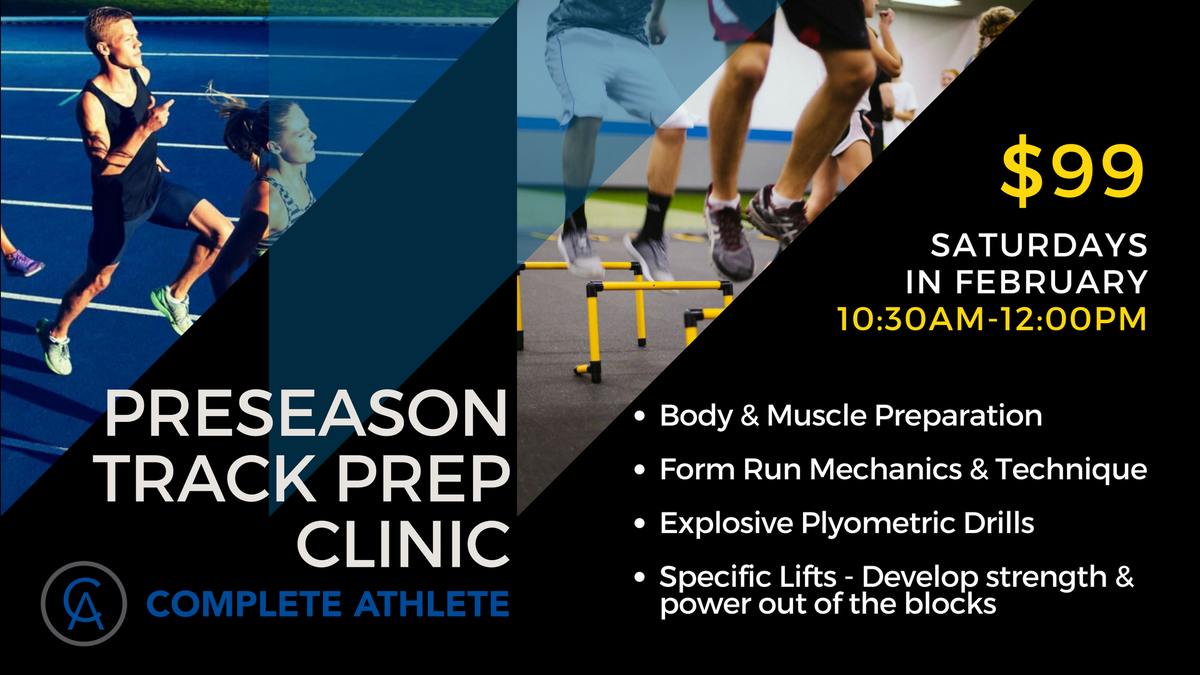 CompleteAthlet3's tweet photo. Register today for our youth Track Prep Clinic, led by CA Performance Coach and former collegiate track athlete, Mathew Bauman! https://t.co/gYVaz0VDWH https://t.co/BVcHga7E52