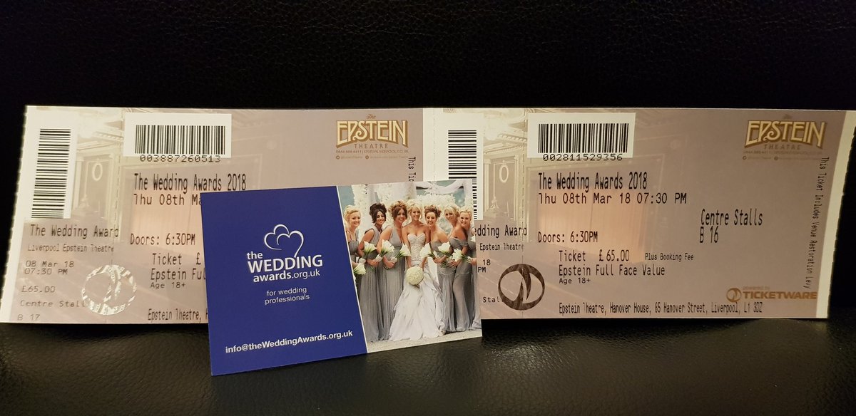 Eeek!#tickets have arrived for #TWA18 #weddingawards <a href="/EpsteinTheatre/">The Epstein Theatre</a> #liverpool 8th March.Beyong excited to have been #nominated let alone through to the #finals #whatevertheoutcome we're so looking forward to meeting everyone involved #loveourjob #weddingfayres #eventprofs
