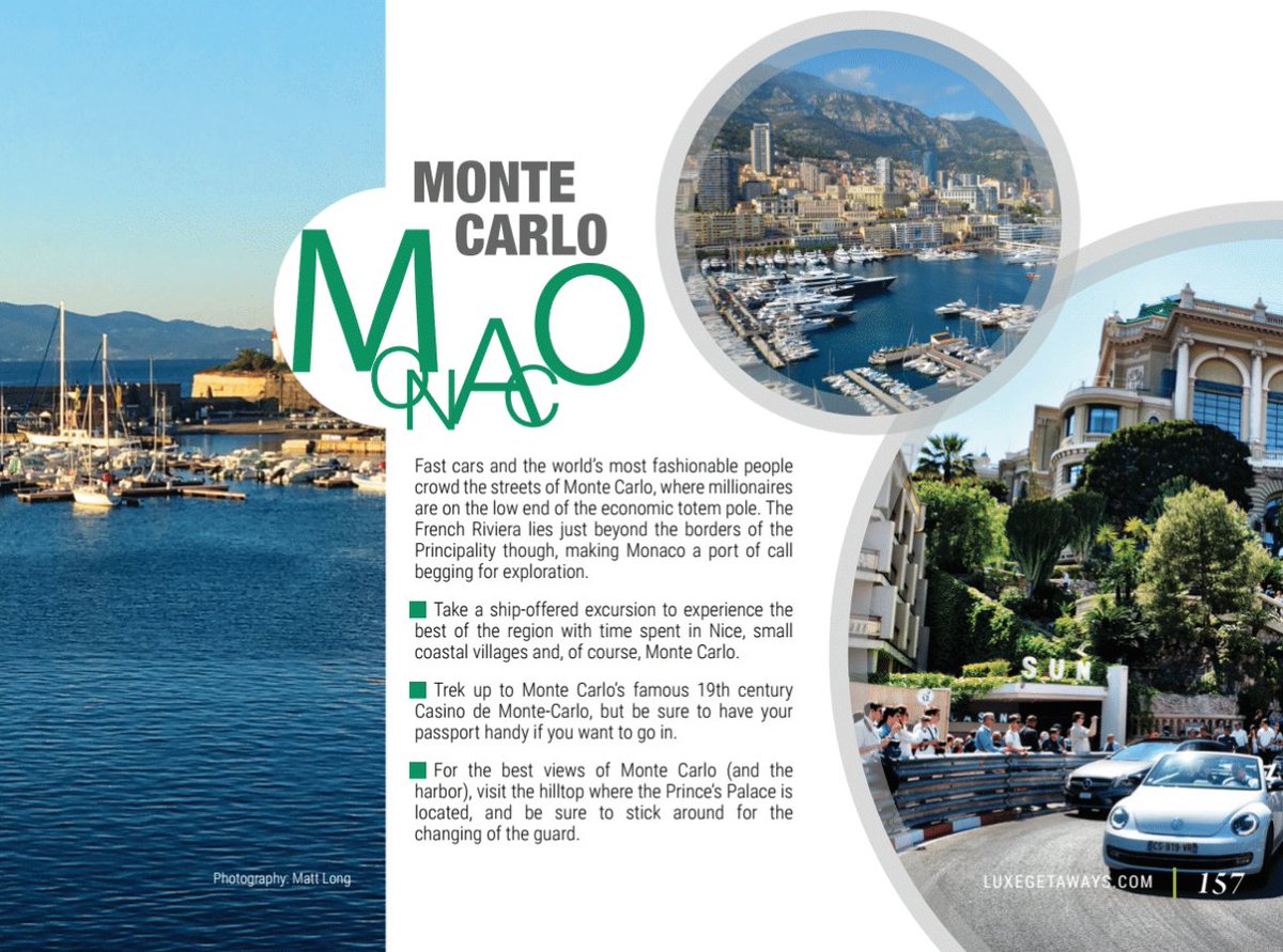 Monaco is on page 10 on the Luxe Getaways Magazine! <a href="/DamonMBanks/">Damon M. Banks</a> <a href="/LuxeGetaways/">Luxe Getaways</a>
buff.ly/2E0IlBN