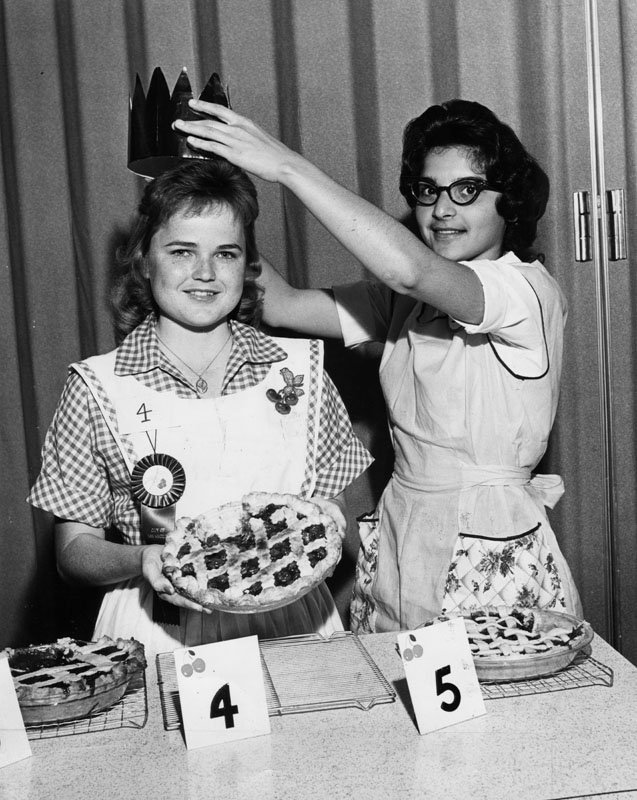 A tasty cherry pie baked by 17-year-old Patsy Williams, left, 7112 Shirley Ave., a senior at Reseda High School