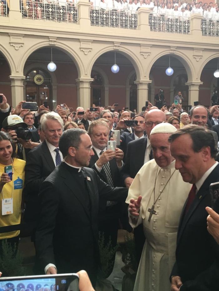 CHRISTUSHealth's tweet photo. Several CHRISTUS Health leaders were among the 3,000 in attendance when Pope Francis recently made an apostolic visit to Chile and delivered an important address about equity and respect. Read more about the visit and CHRISTUS Health's involvement here: https://t.co/8uAljjUZA9 https://t.co/v2FiEVhu0A