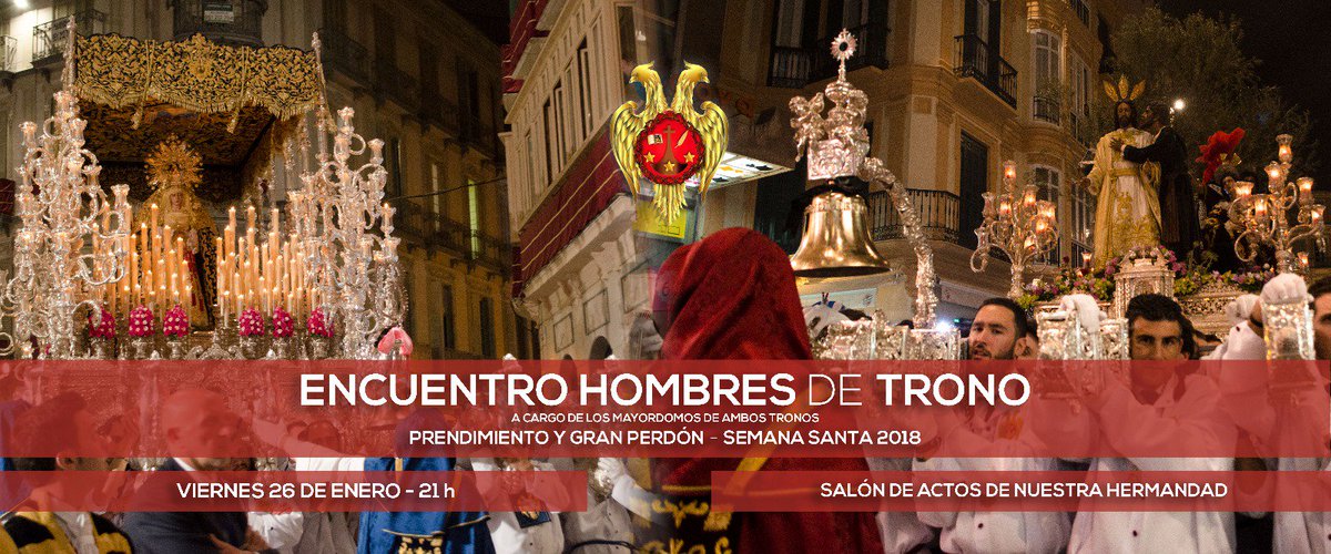 #DomingodeRamos2018  | Primer encuentro Hombres de Trono Prendimiento y Gran Perdón 2018. 
📅 Viernes 26 de enero
🕣 21 horas
📌 Salón de actos de nuestra Hermandad. 
Más información en nuestra web. 
prendimientoygranperdon.com/portal/encuent…