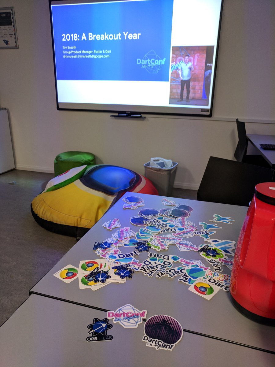 kasperlj's tweet photo. #DartConf #gdgaarhus #orbitlabau @dart_lang @flutterio local support team https://t.co/knVCyBxnrE