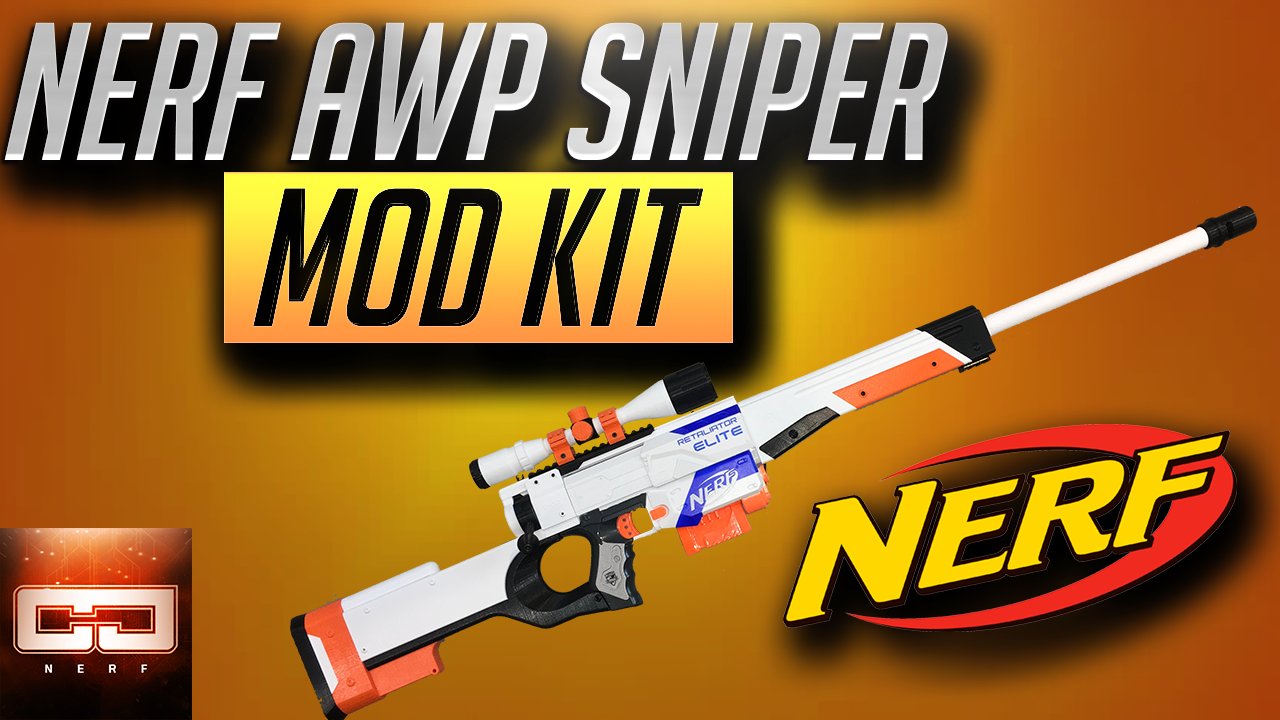 MODS) Nerf AWP Bolt-Action Sniper Rifle Mod Kit