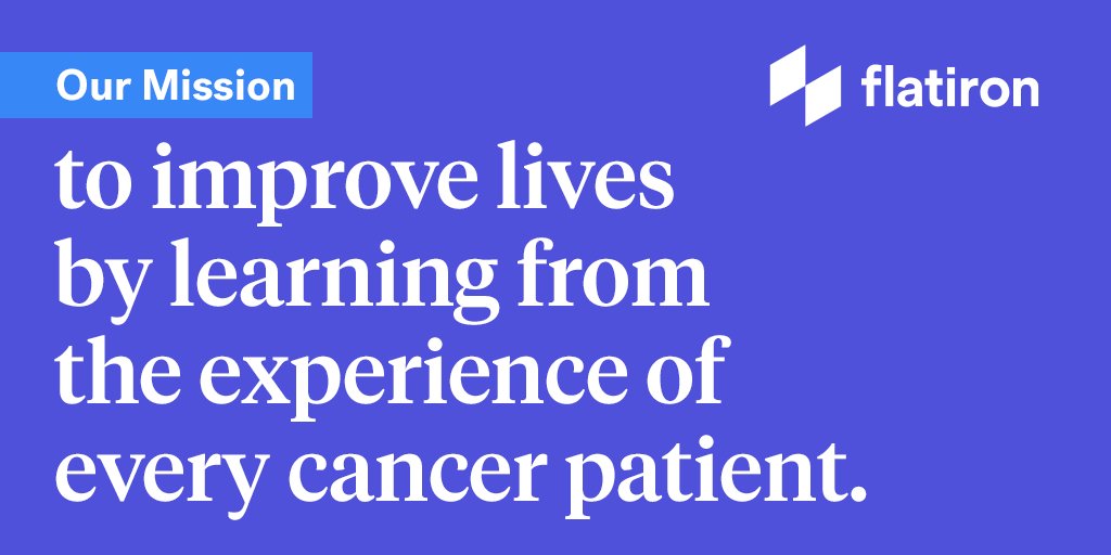 flatironhealth's tweet photo. Proud to reveal our updated mission statement, which reminds us all why we come to work everyday. #improvelives https://t.co/kWVQWTsYCa