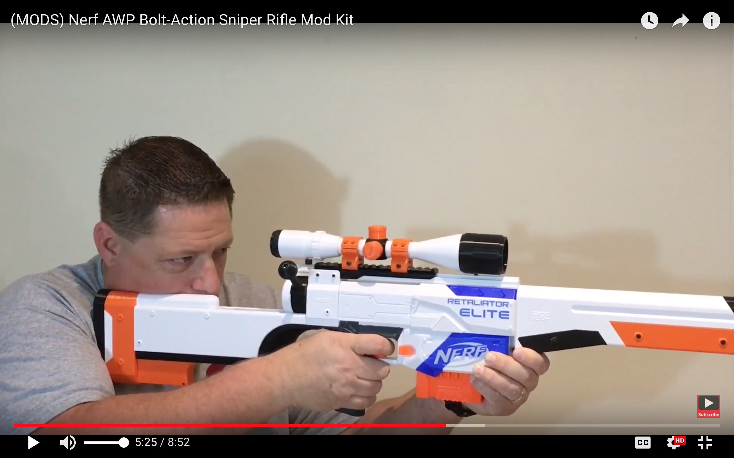 MODS) Nerf AWP Bolt-Action Sniper Rifle Mod Kit 