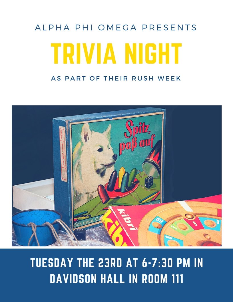 APODeltaTheta's tweet photo. Come out and play some trivia to kick off Rush Week https://t.co/xo2I5NSuLj