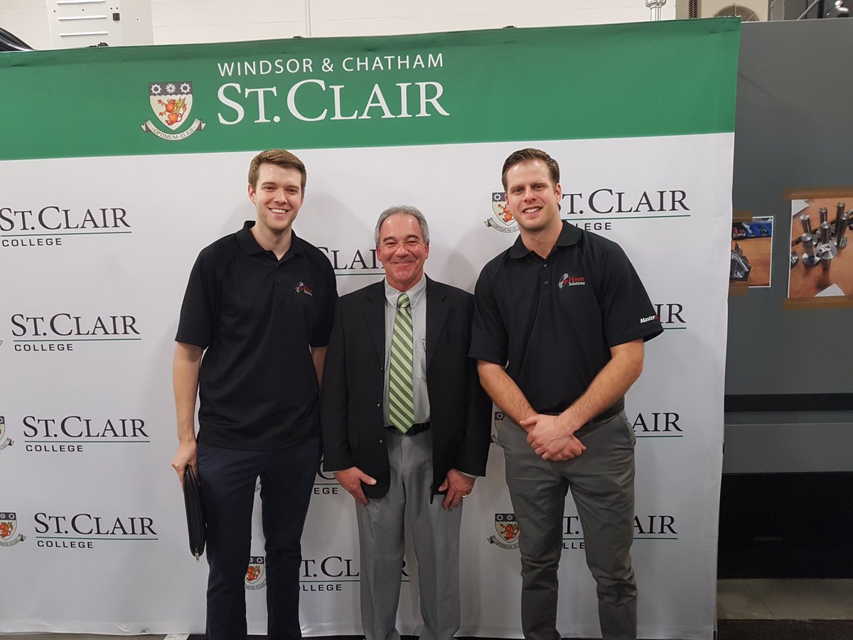 Congratulations to St. Claire College on the 1st anniversary of their Skilled Trades Regional Training Center! 
Pictured left to right: Connor Turnhout (In-House Solutions), Mike Ouellette (General manager of the training center), Luke Rose (In-House Solutions)