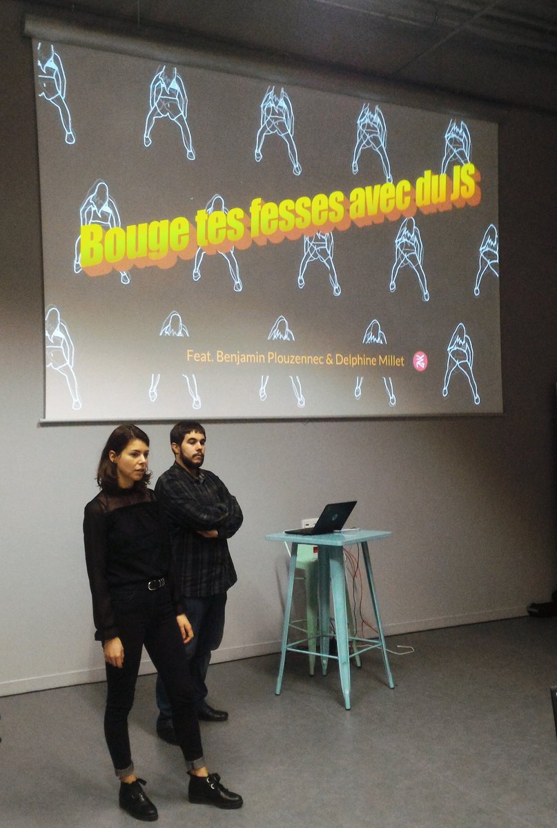 ZenikaNantes's tweet photo. "Bouge tes fesses avec du JS" par @MilletDelphine @OkazariBzh ce soir @gdgnantes ! #animation #popmotion #unicorn https://t.co/huv7XdUksw