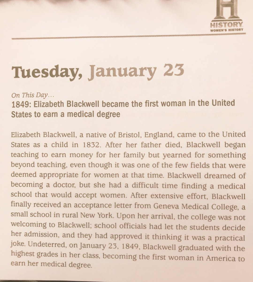 prashadutra's tweet photo. Look what popped up for today’s #OnThisDay. America got its first woman doctor, Elizabeth Blackwell!! Learn more about her in this quick jist. #womeninstem #stem #firstwomandoctor #doctors #throwabacktuesday #womeninhistory https://t.co/nqzYAA3JcZ