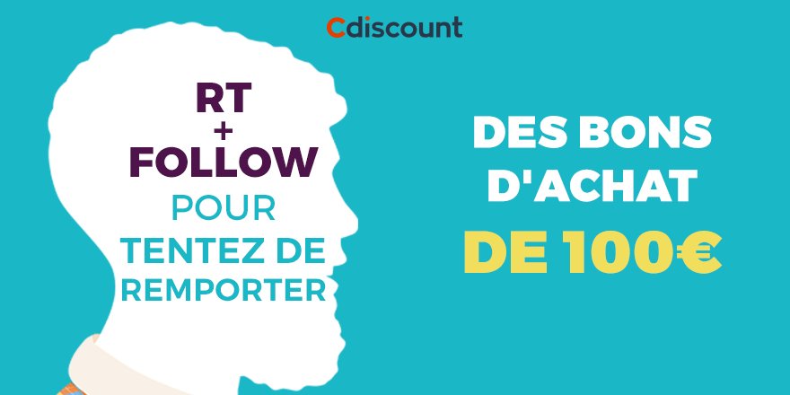 Cdiscount's tweet image. 🎁 #Concours 

On vous offre 5 bons de 100€ pour le lancement de la troisième démarque des #Soldes2018 ➡️  bit.ly/2n7Tbyb

✅ Pour participer : 
RT + Follow @Cdiscount

🗓 TAS 29/01