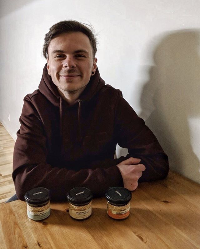 Crickster_'s tweet photo. It feels us with joy  when we make other people smile and feel happy. Just look at that smile of @rzvn.ostaci  when he finally  got his three jars today ! ☀️ ❤️ Enjoy them brother ! 🔹 
#edibleinsects #entomophagy #happylife #insects #sustainablel… https://t.co/tWGAdh4HgA https://t.co/CBwmUZPiJT