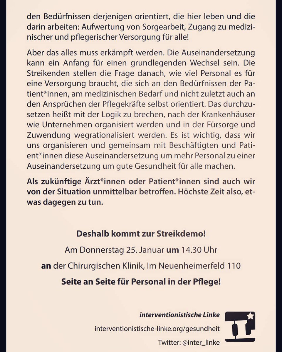 ILRheinNeckar's tweet photo. Beteiligt euch am #Donnerstag an #Klinikstreik und #Demo in #Heidelberg! 😷😥😤🤕💪 #streik #pflege #care #inf #burnout #personal #interlinke #healthy #mannheim https://t.co/DxDTwHpXLg