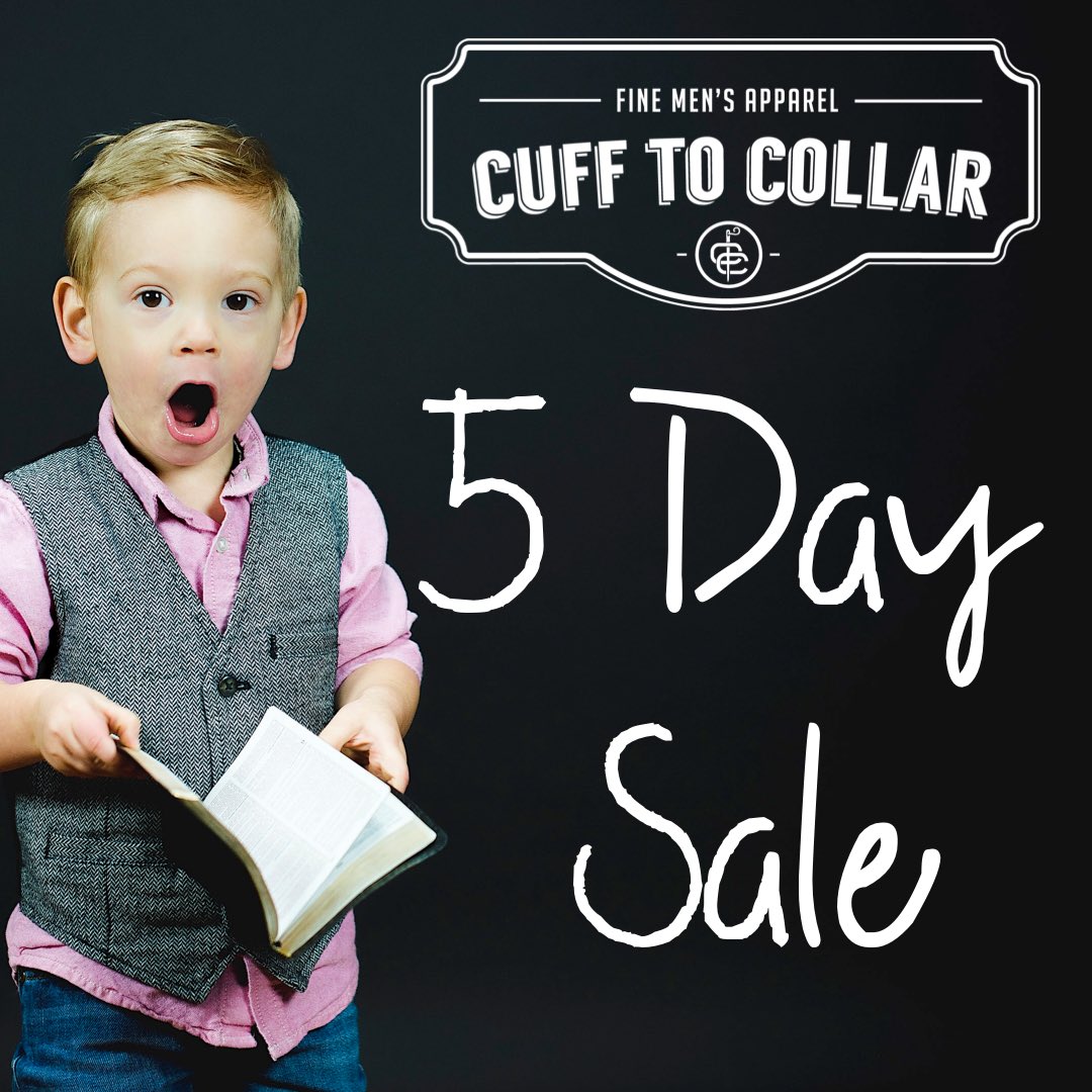 Tomorrow Starts our 5 Day Brand Sale! Shop your favorite brand all day long and get 30% off each item. 

Wednesday: Dixie Reserve
Thursday: Southern Marsh
Friday: Normal Brand
Saturday: Rowdy Gentleman
Sunday: David Donahue