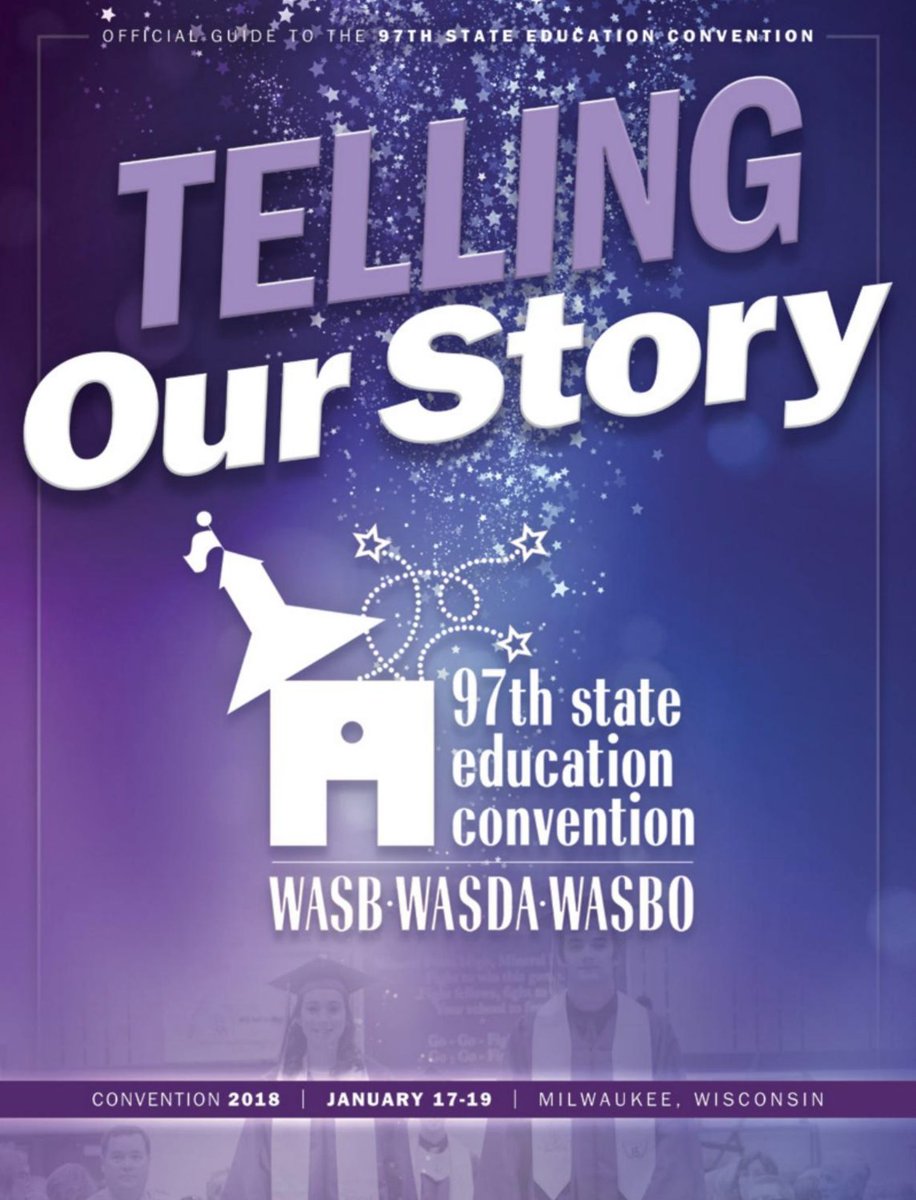 Rockshot_Joelle's tweet photo. #adayinschoolpr is made when you realize your #PointerNation photo is on the bottom of the front cover of last week's #2018EdCon guidebook! Very cool! Thanks @wasbwi @WASDA @WisconsinASBO #schoolpr https://t.co/A6Yg8uvkD3
