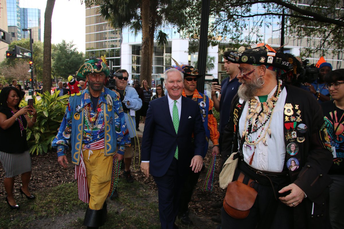 BobBuckhorn's tweet photo. Every year they send the same lame @GasparillaTampa pirates to invade my office and try to take the key to the city. Well, I'm not surrendering that easy! I told those knuckleheads to come back on Saturday for a real fight--who's with me Tampa? ☠️ https://t.co/58WDYMPtNm