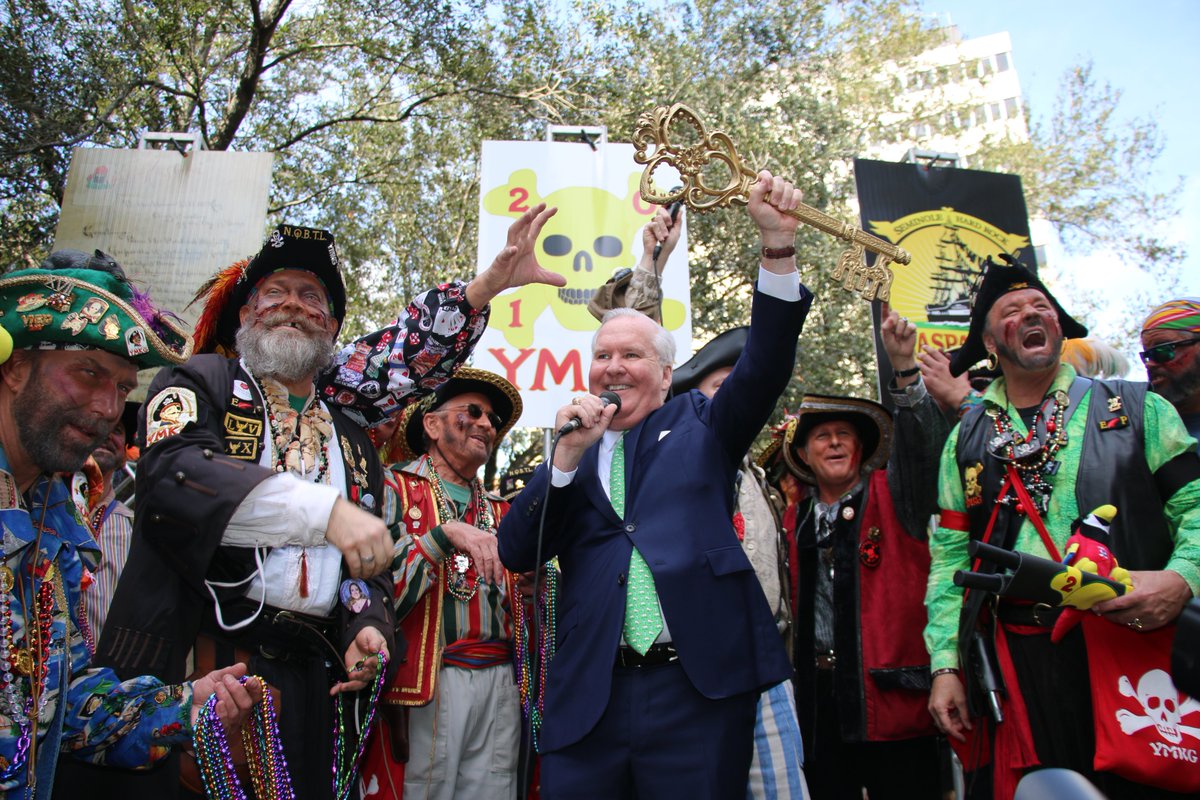 BobBuckhorn's tweet photo. Every year they send the same lame @GasparillaTampa pirates to invade my office and try to take the key to the city. Well, I'm not surrendering that easy! I told those knuckleheads to come back on Saturday for a real fight--who's with me Tampa? ☠️ https://t.co/58WDYMPtNm