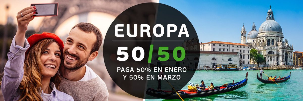 Europa 50/50: Paga 50% en Enero y 50% en Marzo. ¡Aprovecha y conoce el Viejo Continente! ¿Qué esperas? bit.ly/Europa50-50