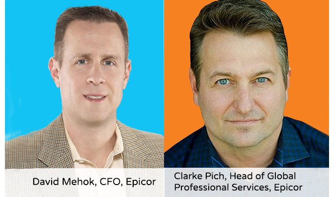 Epicor's tweet photo. We would like to welcome two new executive leaders at Epicor, David Mehok as Chief Financial Officer and Clarke Pich as Head of Global Professional Services. https://t.co/wAxYrg8WQd #newsroom https://t.co/pHWjJpzwod