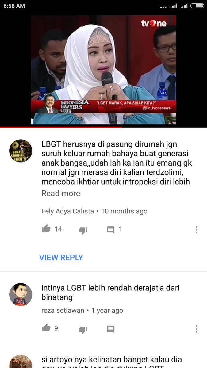 ChristineGneuss's tweet photo. Last night on Indonesia Lawyer's Club #humanrights on #sexualorientation in #Indonesia was topic of the evening. Tough to watch, but glad there is a conversation about it at all.
Is #homosexuality criminalized here?
What do the naysayers do to gay family members?
#ILCLGBT #LGBT https://t.co/dXmjIcD0Ga