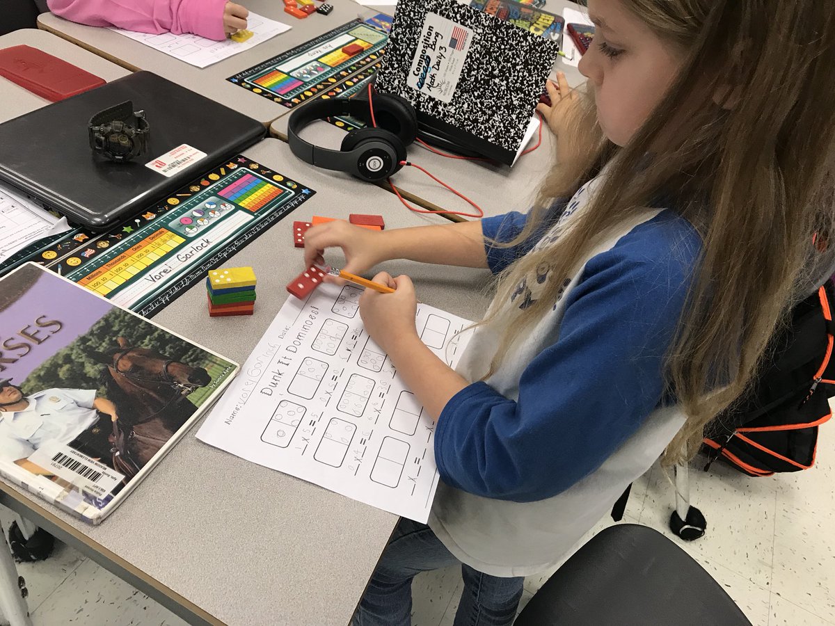 This is what Daily 3 Math looks like in Ms. Horne’s 3rd grade class. #choices #individualized