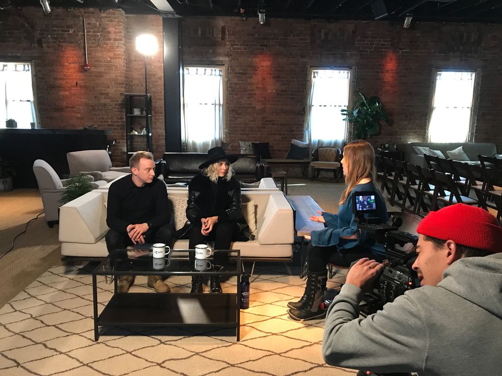 unitygames's tweet photo. Final day of shooting Storytellers of Tomorrow. On set with @coli_coli and @eliza_mcnitt (@AtlasVcorp), creators of #SPHERES Songs of Spacetime. Follow our #Sundance playlist to see the interviews as they drop. https://t.co/WYk2xkEW4U https://t.co/Z6IMDOJHsA