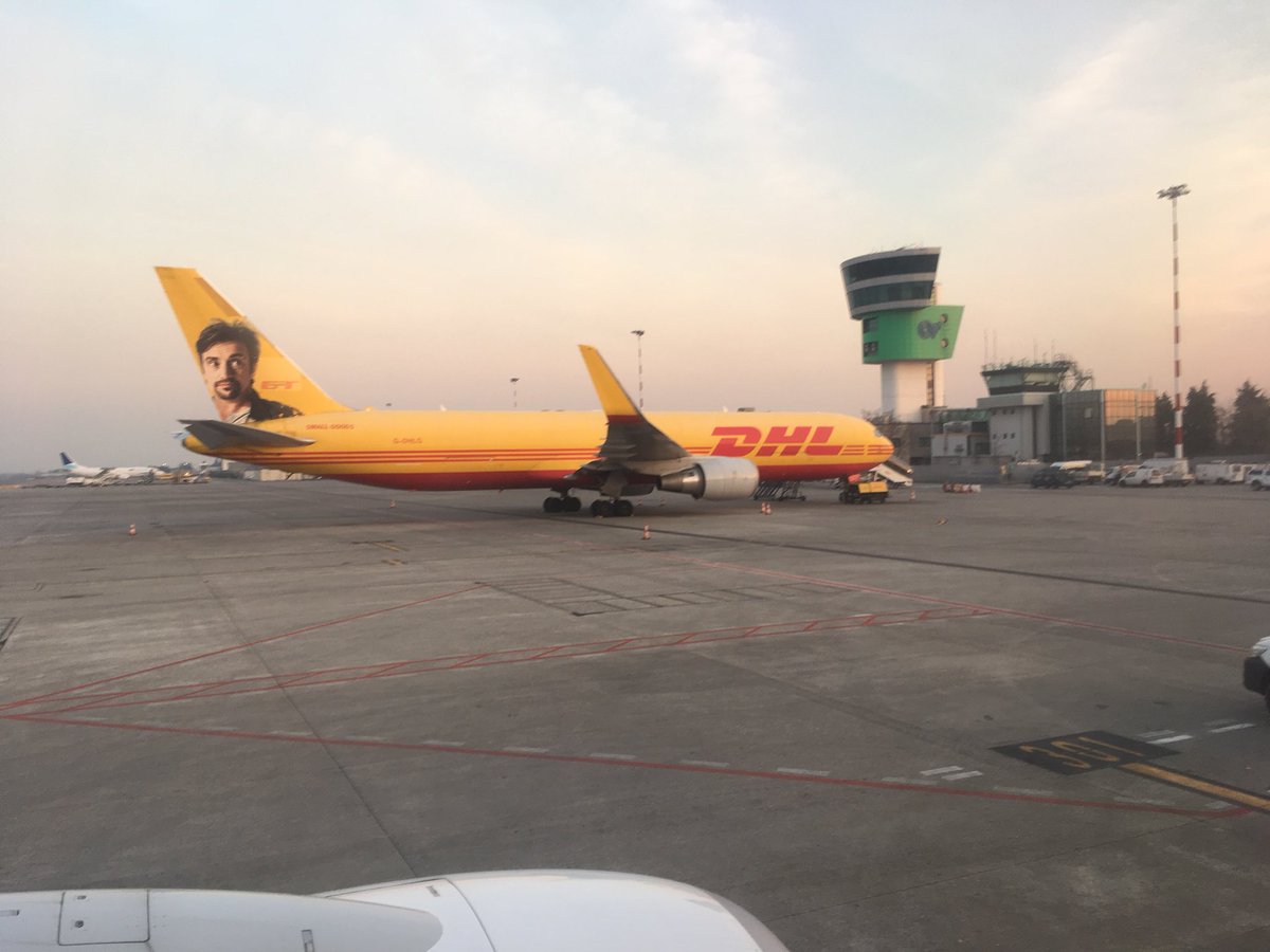 trafficleardave's tweet photo. @RichardHammond I’ve just landed at Bergamo airport while watching @thegrandtour and was greeted by this smiling face https://t.co/i3Ttfc5ybd