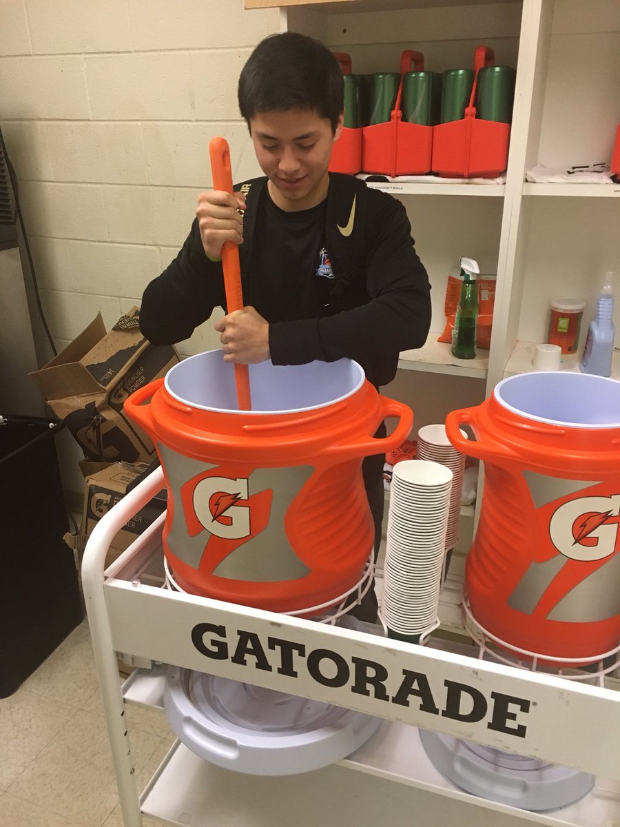 WakeManagers's tweet photo. Freshmen guard Tate Gillie has been known to mix up some flavorful Gatorade in the training room but nothing is as sweet as his right to left crossover #managerprofile https://t.co/rLVWidEk93