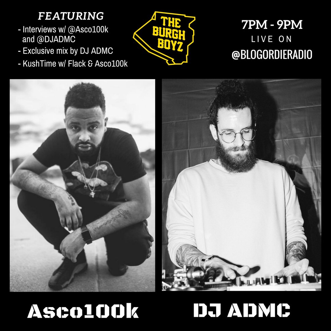 its_spillz's tweet image. 🚨TONIGHT🚨

@TheBurghBoyz are on @Blogordieradio from 7-9PM w/ special guests @djadmc &amp;amp; @asco_100k 

LISTEN LIVE @ 7PM ⤵️
burghboyz.com
blogordieradio.com