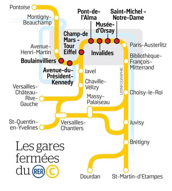 caroleperchemin's tweet photo. Attention, à partir de ce mercredi matin, certaines stations du RER C sont fermées en raison de la crue de la Seine. Plus d'infos --> https://t.co/qxU2jx8iAP https://t.co/qgIp80Agq0