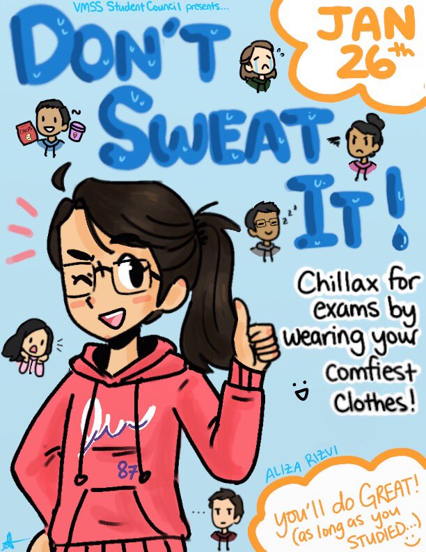 Hey stangs! Just a reminder not to freak out about exams and to wear ur comfiest most comforting clothes this Friday!! + You’ll all do amazing so don’t worry🎉💙 #stangpride