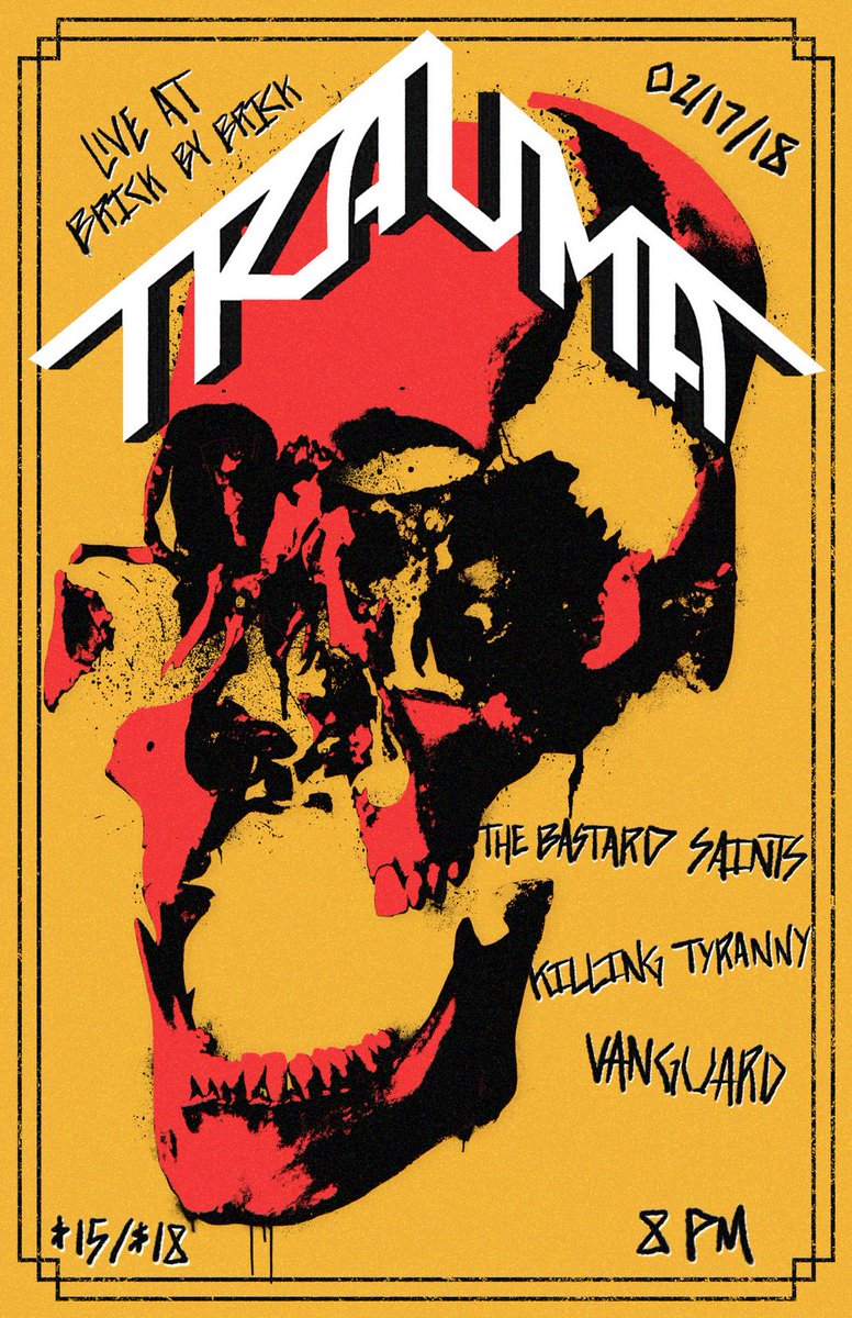 BrickbyBrickSD's tweet photo. #Thrash legends @Trauma_TheBand are heading to Brick on 02/17 with The Bastard Saints, @KillingTyranny, and @vanguardvivo—tickets are on sale now! https://t.co/rGDmXh2XwX @sdmetaldotcom #SanDiego https://t.co/PinqIjOqYG
