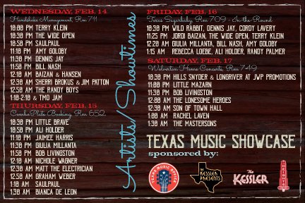 txmusicoffice's tweet image. If you're attending the @FolkAlliance International Conference in Kansas City, save the dates of Feb 14-17 for the #TexasMusic Showcase, sponsored by @KesslerTheater Presents...