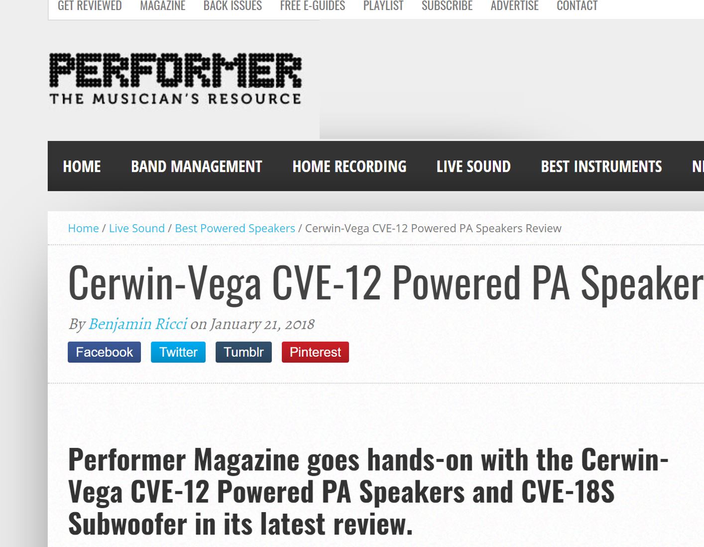 cerwin vega website