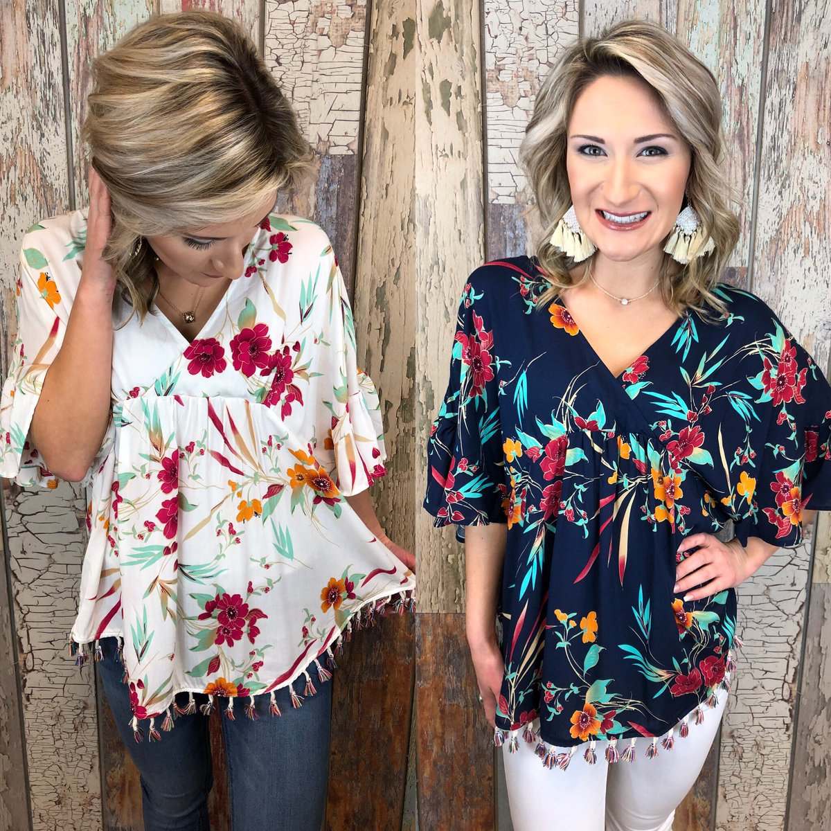 ShopJennaration's tweet photo. Who’s ready for warm weather?! 🙌🏼 This ‘Sunday Bouquet Floral Top’ is perfect for spring break | white + navy • $32

Shop til 6pm or get free shipping online — https://t.co/hNNV80lBAI https://t.co/e8Y4U0W9J3