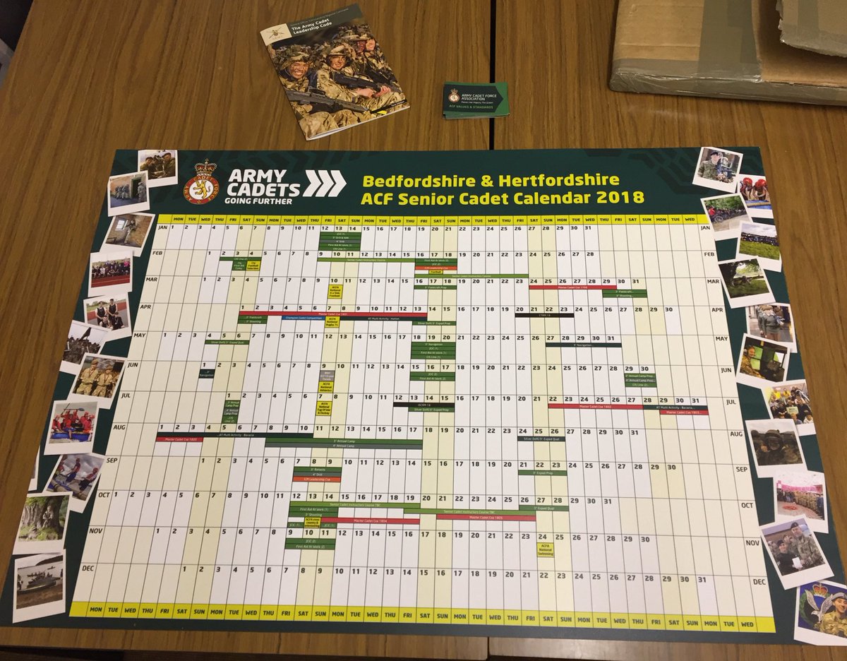 The <a href="/BedsHertsACF/">Beds&HertsACF</a> senior cadet calendar has arrived and is on its way to all detachments!