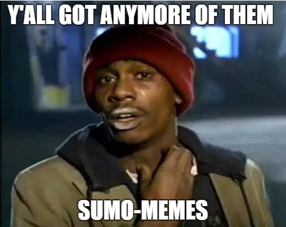 Sumokoin_tweet's tweet image. Sumokoin meme-conest! Post your best $sumo - #meme and get a chance to win 10 Sumo! The one with the most likes wins :-) 

Go for it and have fun guys and girls!

#Cryptocurrency #altcoin