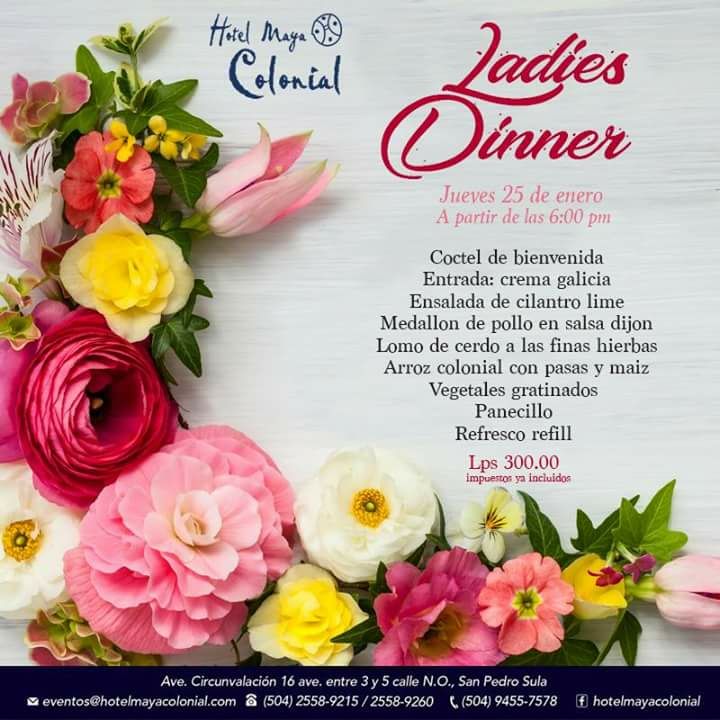 HotelMayaColon1's tweet photo. Ladies Dinner!
Que esperas ven y reserva una cena inolvidable para celebrar este dia de la Mujer!
Llamanos al 2558-9216 / 94514868
RESERVA YA!!! https://t.co/NyynrBmTjJ