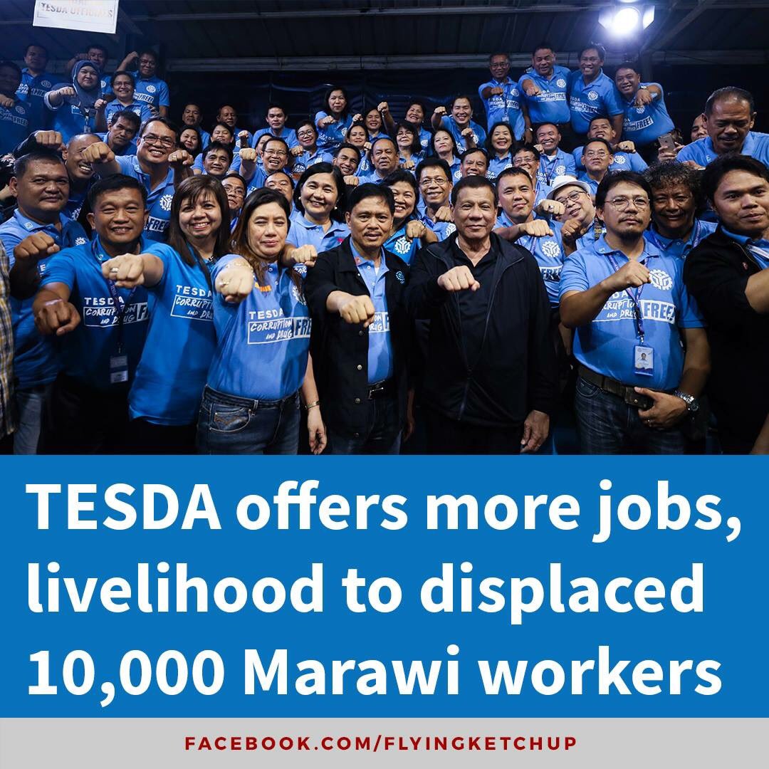 flyingketchupph's tweet photo. Some 10,000 internally-displaced persons (IDP) from Marawi City are expected to benefit from the Expanded Emergency Massive Skills Training Program (EEMSTP) which will be implemented by TESDA

#BetterPhilippines 
https://t.co/uuI7nJGCur https://t.co/UeuplYCLpt