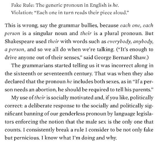 Ursula K. Le Guin's take on the singular 'they' is my absolute favorite