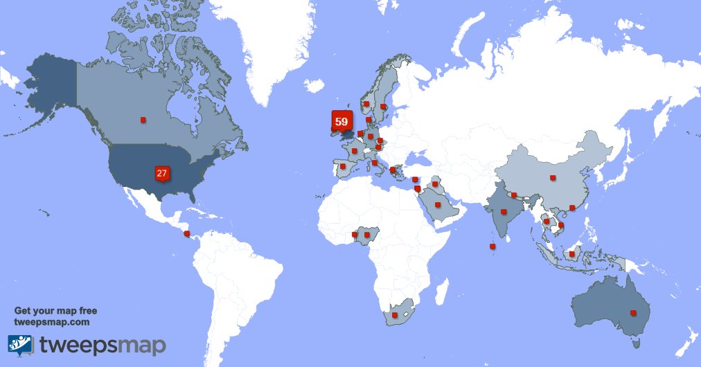 JohnLargue's tweet photo. My followers live in UK. (57%), USA(26%)... Get your free map: https://t.co/76ilIsGHJ5 https://t.co/YTAQJgYNP5
