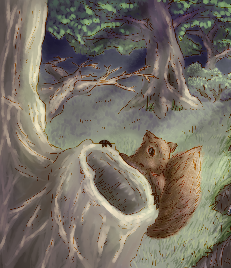 And then there's this tiny squirrel from the same painting.