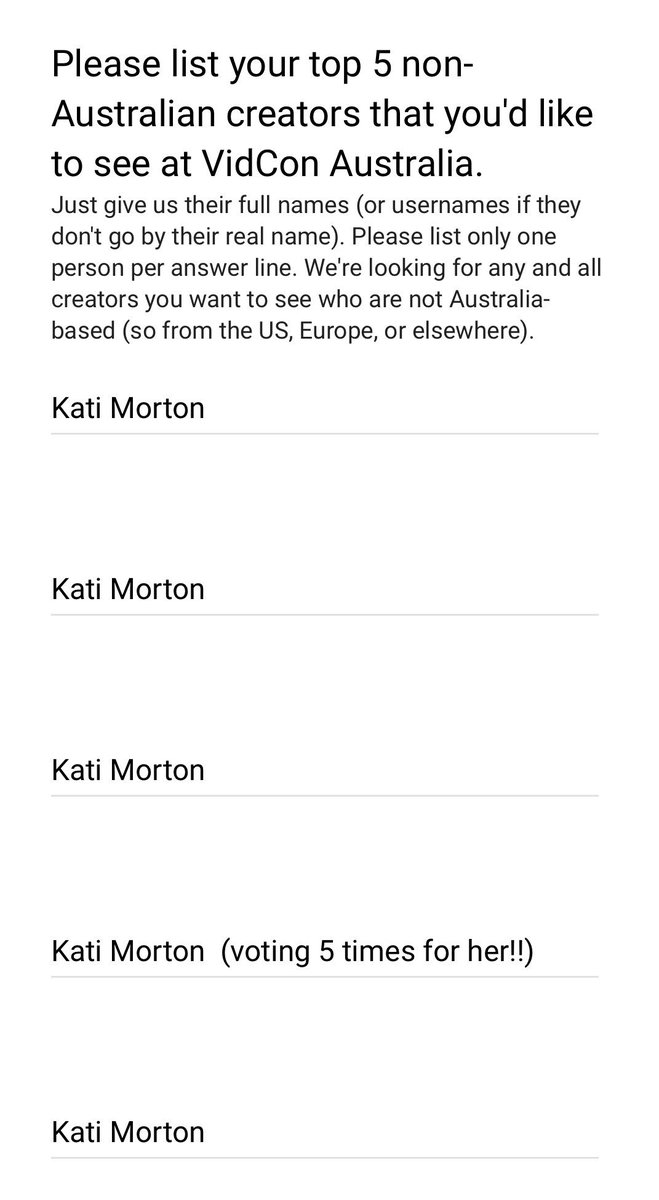BillyHawkins_au's tweet photo. Here’s my top reason I went to #vidconau last year & why I’m heading over to #vidconus this year. @VidCon pleeeease bring @KatiMorton back to Australia!! You need worldchangers and influencers there & her impact is widespread and well needed! #mentalhealth #kinion #kinionsunite https://t.co/fgJzu0LUny