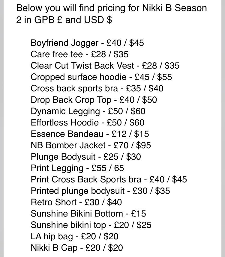 itsnikkib's tweet photo. PRICES FOR NIKKI B COLLECTION
Bc I been getting loooots of questions!!: https://t.co/U1DkEmS87q
